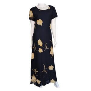 Vintage Chiffon Maxi Dress 12 Fairy Grunge Cottage 90s Y2K Floral Garden Party